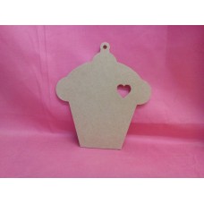 4mm MDF Hanging cupcake 150mm tall pack of 3